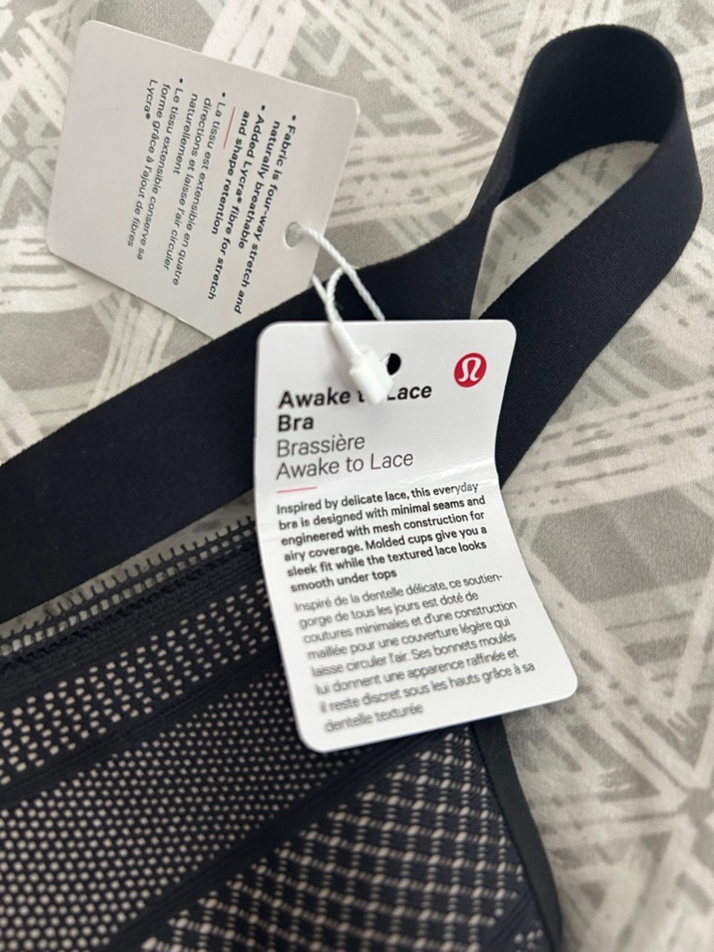 lululemon athletica Black Sports Bralette with Cream Dot Accents - Picture 2 of 4
